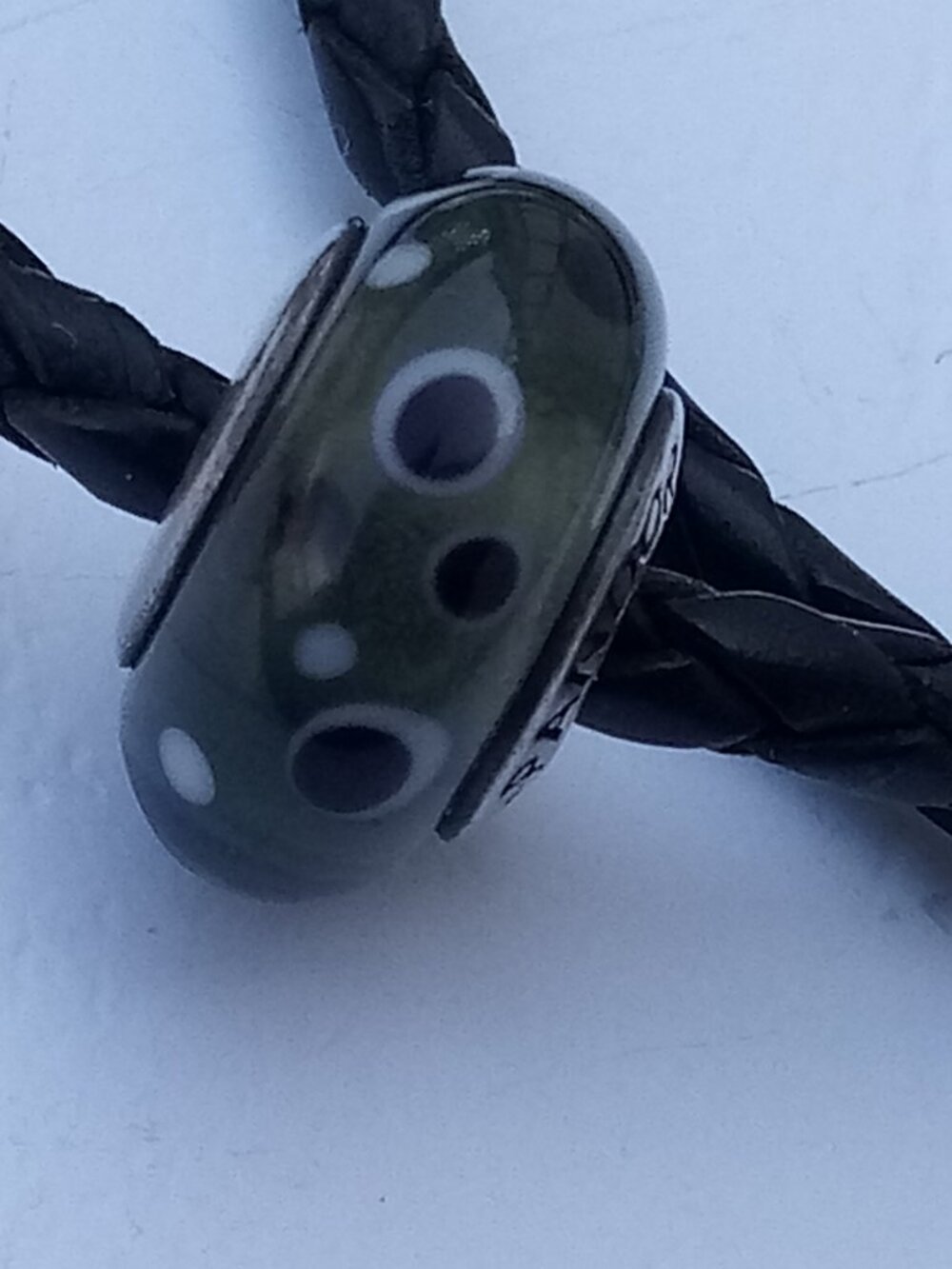 Pandora Sterling Silver Black Bubbles Murano Charm #790691 Authentic Retired